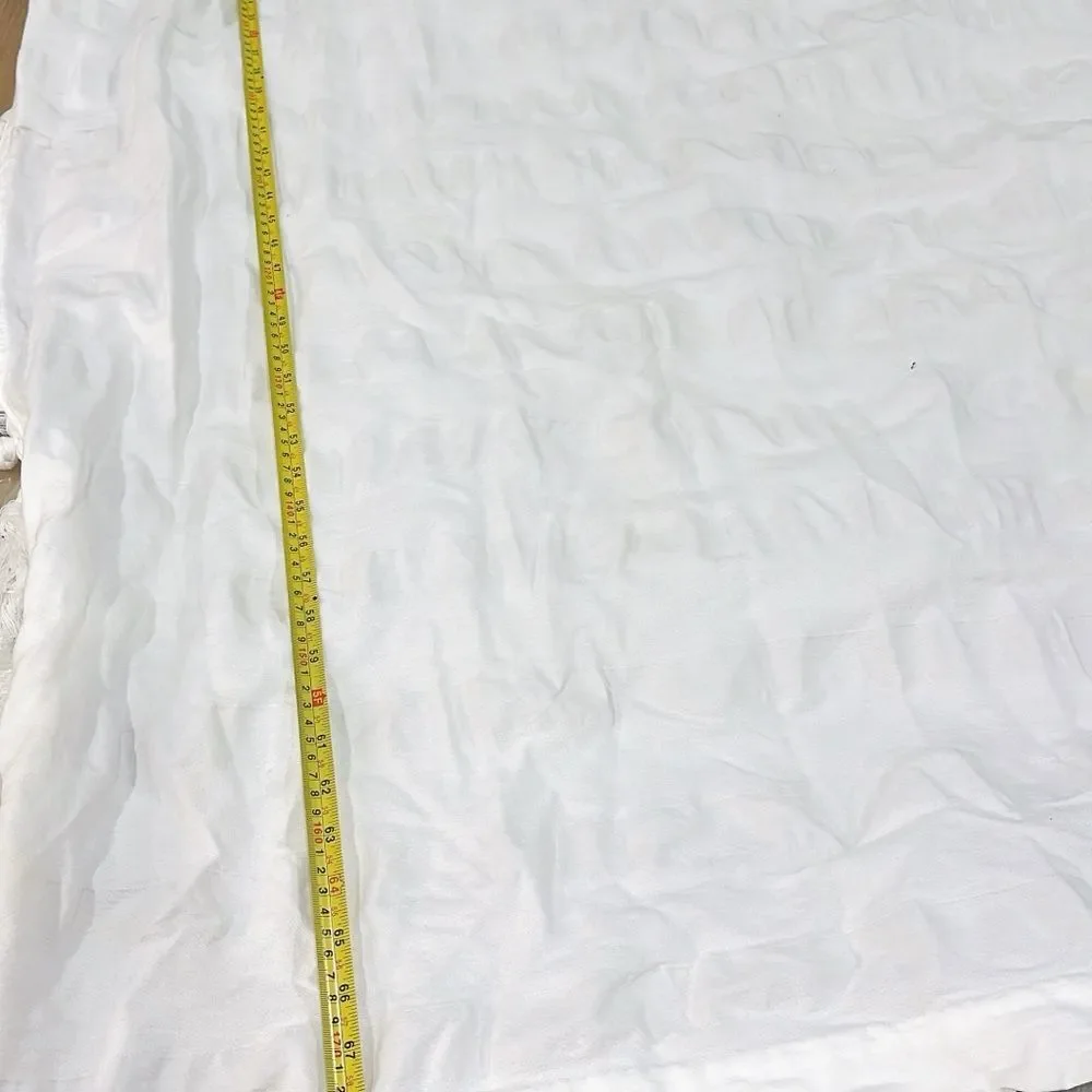 White Shower Curtain, Plastic Liner, Hooks, Bath Mat